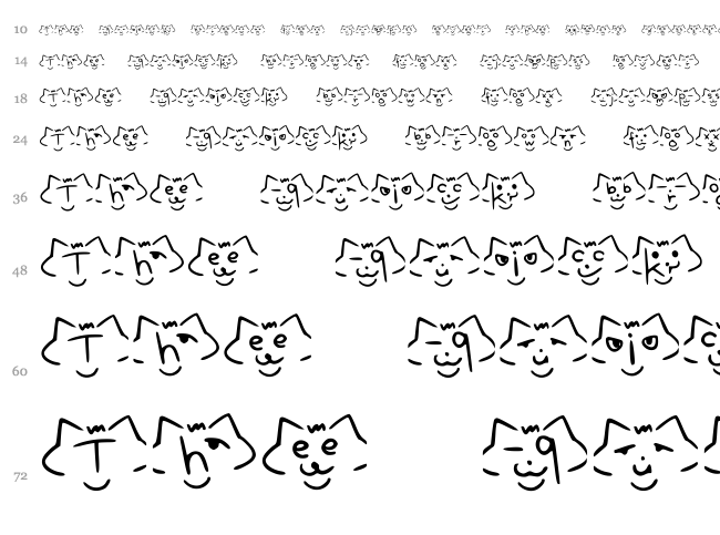 Font Cats font waterfall